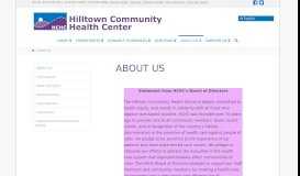 
							         About Us - Hilltown Community Health Center								  
							    