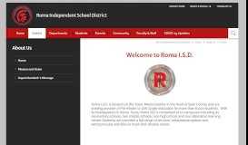 
							         About Us / Home - Roma Independent School District								  
							    