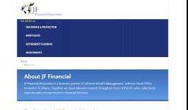 
							         About Us - JF Financial Associates								  
							    