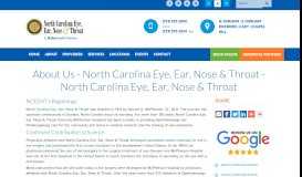 
							         About Us - North Carolina Eye, Ear, Nose & Throat - NCEENT.com								  
							    