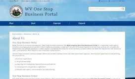 
							         About Us - One Stop Business Portal - WV.gov								  
							    