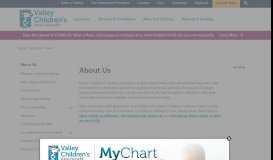 
							         About Us | Valley Children's Healthcare								  
							    