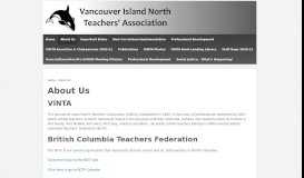 
							         About Us - Vancouver Island North Teachers' Association SD #85								  
							    