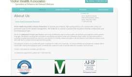 
							         About Us - Victor Health Associates								  
							    