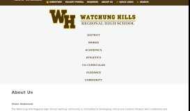 
							         About Us - Watchung Hills Regional High School								  
							    