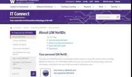 
							         About UW NetIDs | IT Connect								  
							    