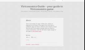 
							         About | Virtconomics Guide - your guide to Virtconomics game								  
							    