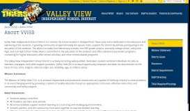 
							         About VVISD – About VVISD – Valley View Independent School District								  
							    