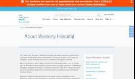 
							         About Westerly Hospital – Westerly Hospital								  
							    