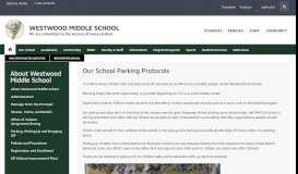 
							         About Westwood Middle School / Parking, Picking Up and Dropping Off								  
							    