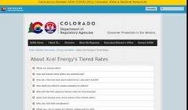 
							         About Xcel Energy's Tiered Rates | Department of Regulatory Agencies								  
							    