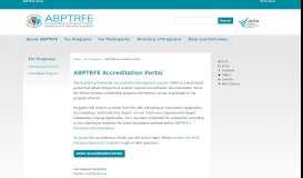 
							         ABPTRFE Accreditation Portal								  
							    