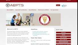 
							         ABPTS: American Board of Physical Therapy Specialties								  
							    