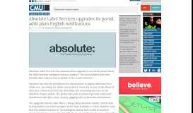 
							         Absolute Label Services upgrades its portal, adds plain English ...								  
							    