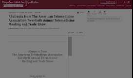 
							         Abstracts from The American Telemedicine Association Twentieth ...								  
							    
