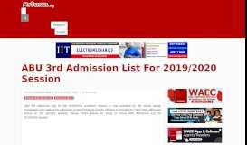 
							         ABU 2nd Batch Admission List, 2018/2019 Out - Myschool								  
							    
