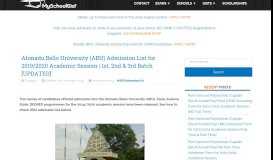 
							         ABU Admission List 2018/2019 | 1st, 2nd, 3rd & Supplementary Batches								  
							    