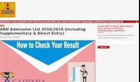 
							         ABU Admission List 2018/2019 (Including Supplementary & Direct ...								  
							    