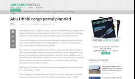 
							         Abu Dhabi cargo portal planned | Air Cargo World								  
							    