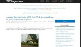 
							         ABU Post UTME Form for 2019/2020 Academic Session - MySchoolGist								  
							    