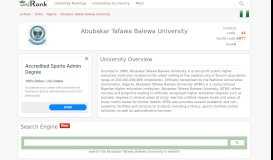 
							         Abubakar Tafawa Balewa University | Ranking & Review								  
							    