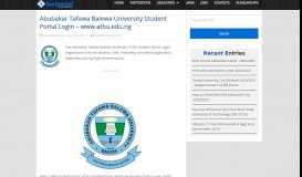 
							         Abubakar Tafawa Balewa University Student Portal Login - www.atbu ...								  
							    