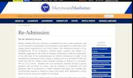 
							         Academic Advisement: Re-Admission: Marymount Manhattan College								  
							    