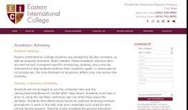 
							         Academic Advising | Eastern International College								  
							    