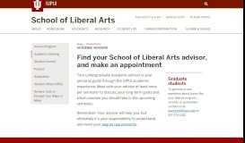 
							         Academic Advising: Student Portal: School of Liberal Arts: IUPUI								  
							    