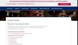 
							         Academic Affairs | Cleary University								  
							    