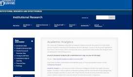 
							         Academic Analytics | Institutional Research and Effectiveness								  
							    