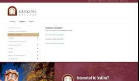 
							         Academic Calendar - Erskine College								  
							    