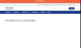 
							         Academic Calendar | Wilson College								  
							    