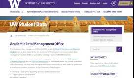 
							         Academic Data Management Office - UW Student Data - University of ...								  
							    
