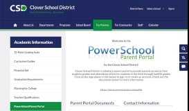 
							         Academic Information / PowerSchool Parent Portal - Clover								  
							    