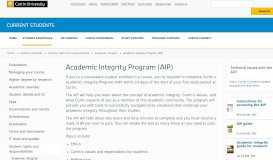 
							         Academic Integrity Program (AIP) - Current Students								  
							    