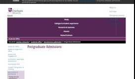 
							         Academic Office : Postgraduate Admissions - Durham University								  
							    