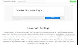 
							         Academic Overview | Covenant College - College Tuition Compare								  
							    