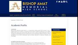 
							         Academic Profile – Academics – Bishop Amat Memorial High School								  
							    