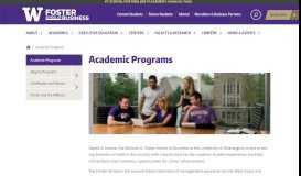 
							         Academic Programs | Foster School of Business								  
							    