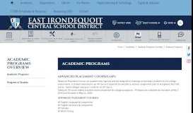 
							         Academic Programs Overview - East Irondequoit Central School District								  
							    