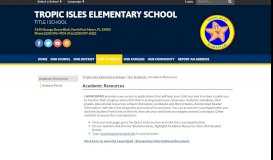 
							         Academic Resources - Tropic Isles Elementary School								  
							    