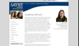 
							         Academic Services - Sayre School								  
							    