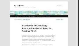 
							         Academic Technology Innovation Grant Awards Spring 2018 | eLIS Blog								  
							    