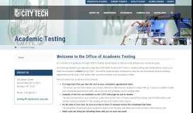 
							         Academic Testing - City Tech								  
							    