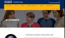
							         Academics - Keiser University								  
							    