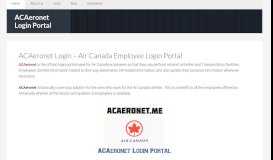 
							         ACAeronet Login - Air Canada Employee Login Portal								  
							    