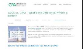 
							         ACCA vs. CIMA – What's the Difference? Which is Better? - Accounting ...								  
							    