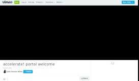 
							         accelerate! portal welcome on Vimeo								  
							    