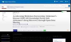 
							         Accelerating Medicines Partnership: Alzheimer's Disease (AMP-AD ...								  
							    